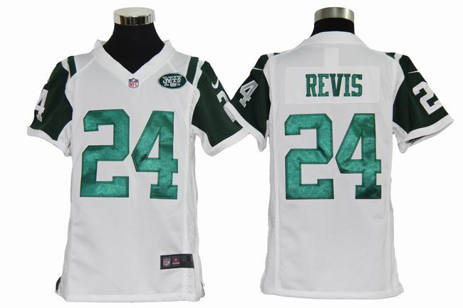 Nike youths Game Jersey New York Jets 24 Darrelle Revis White